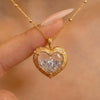 Wholesale Copper Electroplated Heart Shape Love Pendant Necklace For Women Creamy Sweet Girl Style