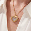 Wholesale Copper Electroplated Heart Shape Love Pendant Necklace For Women Creamy Sweet Girl Style