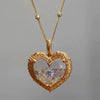 Wholesale Copper Electroplated Heart Shape Love Pendant Necklace For Women Creamy Sweet Girl Style