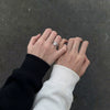 Wholesale Copper Electroplated Heartshaped And Dropshaped Diamondencrusted Couple Rings Modern Minimalist Geometric Unisex Wedding Accessories