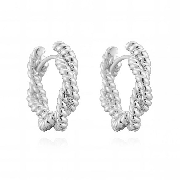 Wholesale Copper Electroplated 18K Gold Geometric Twisted Retro Earrings For Women