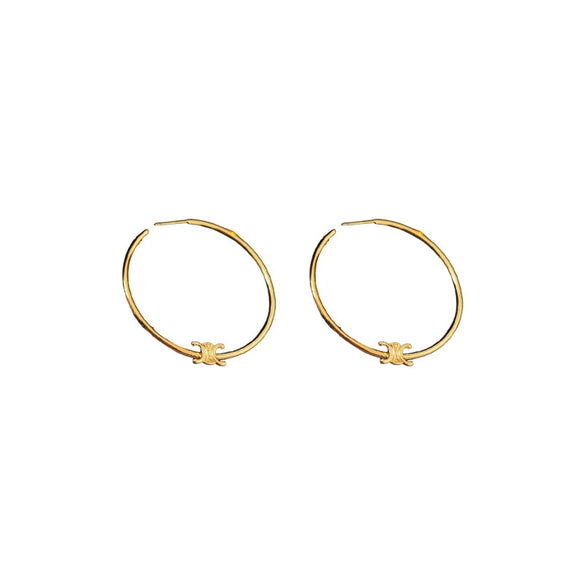 Wholesale Copper Electroplated Letter Earrings For Women Sophisticated Geometric Style