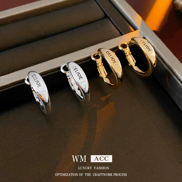 Wholesale Copper Electroplated Letter Geometric Women's Highend Earrings