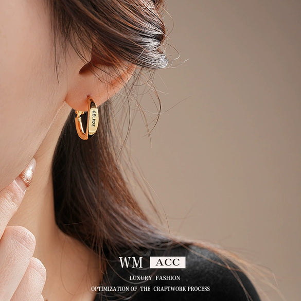 Wholesale Copper Electroplated Letter Geometric Women's Highend Earrings