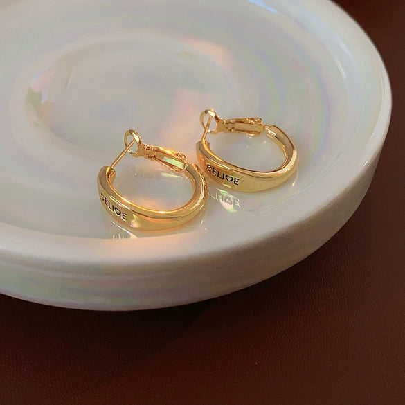 Wholesale Copper Electroplated Letter Geometric Women's Highend Earrings