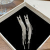 Wholesale Copper Electroplated Letter Tassel Earrings With Geometric Pattern