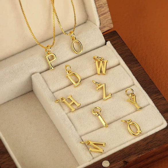 Wholesale Copper Electroplated Letters Pendant Necklace For Female