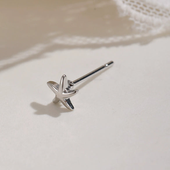 Wholesale Copper Electroplated Star Pattern Starfish Shell Ear Stud For Women