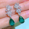 Wholesale Copper Elegant Dropshaped Zircon Inlaid Women's Earrings
