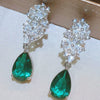 Wholesale Copper Elegant Dropshaped Zircon Inlaid Women's Earrings