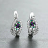 Wholesale Copper Elegant Geometric Inlaid Zircon Dropshaped Leaf Seaweed Flower Earrings For Women