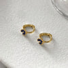 Wholesale Copper Emerald Four Leaf Clover Geometric Natural Style Diamond Inlaid Earrings For Girls