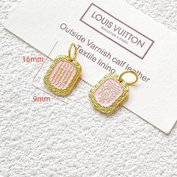 Wholesale Copper Enamel Gold Gilt Pendant With Butterfly Fox And Lotus Pattern For Diy Rope Bracelet Accessories Electroplating Process