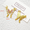 Wholesale Copper Enamel Gold Gilt Pendant With Butterfly Fox And Lotus Pattern For Diy Rope Bracelet Accessories Electroplating Process