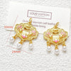 Wholesale Copper Enamel Gold Gilt Pendant With Butterfly Fox And Lotus Pattern For Diy Rope Bracelet Accessories Electroplating Process