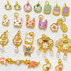 Wholesale Copper Enamel Gold Gilt Pendant With Butterfly Fox And Lotus Pattern For Diy Rope Bracelet Accessories Electroplating Process