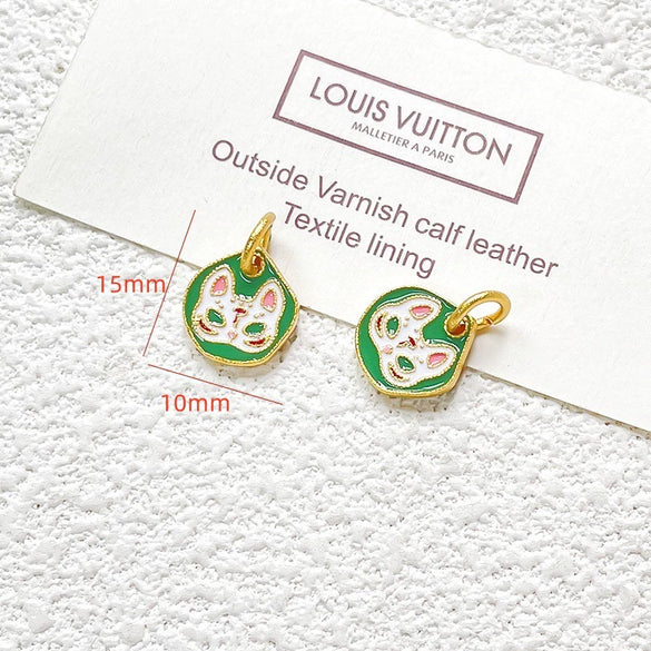 Wholesale Copper Enamel Gold Gilt Pendant With Butterfly Fox And Lotus Pattern For Diy Rope Bracelet Accessories Electroplating Process