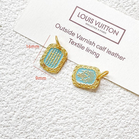 Wholesale Copper Enamel Gold Gilt Pendant With Butterfly Fox And Lotus Pattern For Diy Rope Bracelet Accessories Electroplating Process
