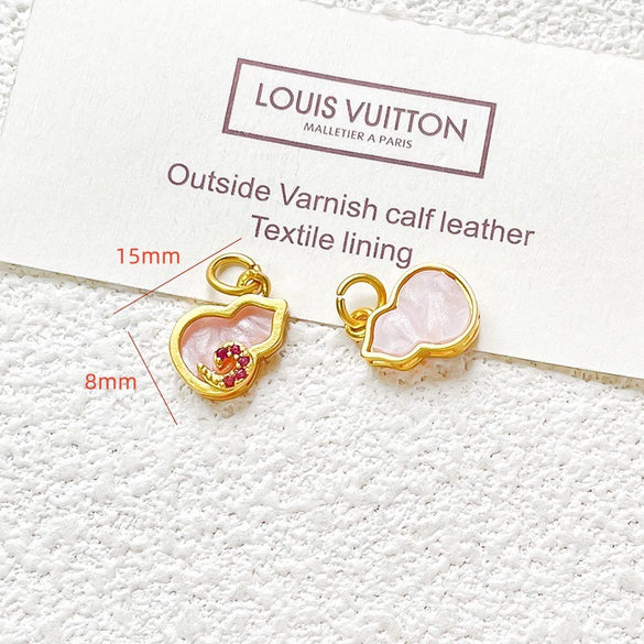 Wholesale Copper Enamel Gold Gilt Pendant With Butterfly Fox And Lotus Pattern For Diy Rope Bracelet Accessories Electroplating Process