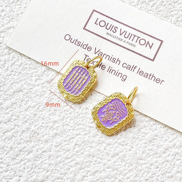 Wholesale Copper Enamel Gold Gilt Pendant With Butterfly Fox And Lotus Pattern For Diy Rope Bracelet Accessories Electroplating Process