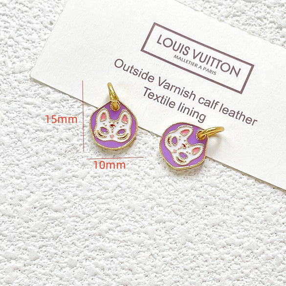 Wholesale Copper Enamel Gold Gilt Pendant With Butterfly Fox And Lotus Pattern For Diy Rope Bracelet Accessories Electroplating Process