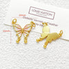 Wholesale Copper Enamel Gold Gilt Pendant With Butterfly Fox And Lotus Pattern For Diy Rope Bracelet Accessories Electroplating Process