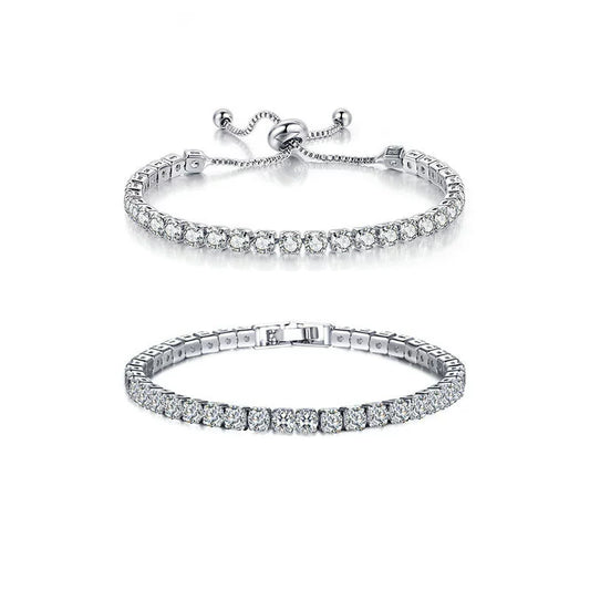 Wholesale Copper Encrusted Diamond Bracelet Cold Style Multi Row Full Diamond Micro Encrusted Zircon Geometric Bracelet For Women