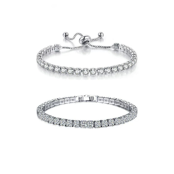 Wholesale Copper Encrusted Diamond Bracelet Cold Style Multi Row Full Diamond Micro Encrusted Zircon Geometric Bracelet For Women