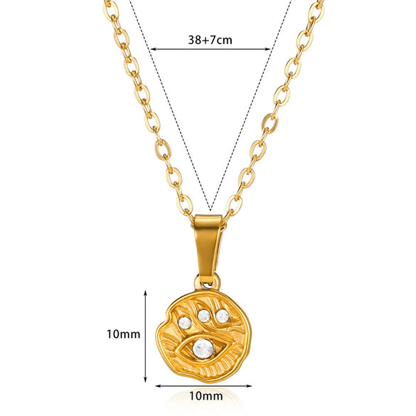Wholesale Copper Evil Eye Necklace Pendant For Women With Geometric Style And Electroplating Treatment And Ochain