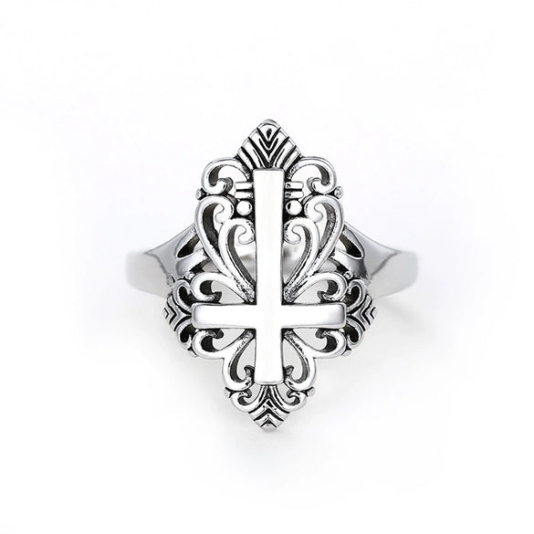 Wholesale Copper Exaggerated Geometric Flower Cut Out Ring With Electroplating