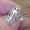 Wholesale Copper Exaggerated Geometric Flower Cut Out Ring With Electroplating