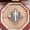 Wholesale Copper Exaggerated Geometric Flower Cut Out Ring With Electroplating