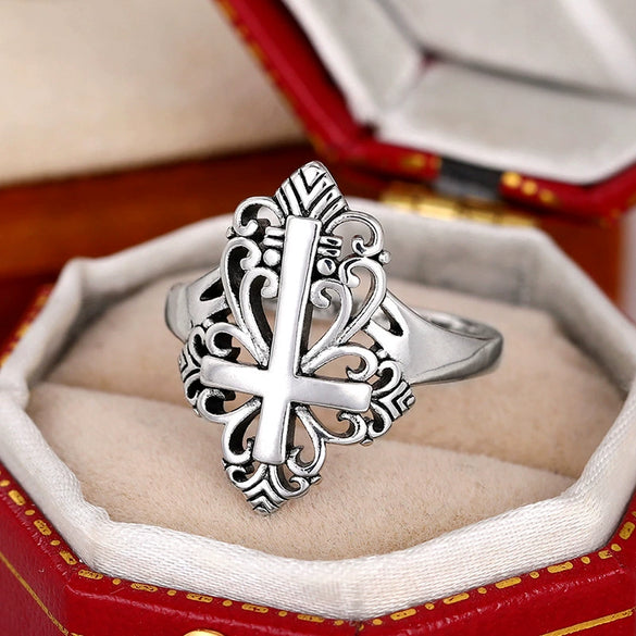 Wholesale Copper Exaggerated Geometric Flower Cut Out Ring With Electroplating