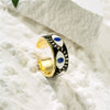 Wholesale Copper Eye Shape Geometric Open Ring For Women With Oil Dripping And Micro Inlay