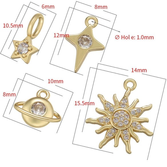 Wholesale Copper Fashion Pendant Collection With Micropaved Zircon Star Moon Cross And Heartshaped Designs Electroplated