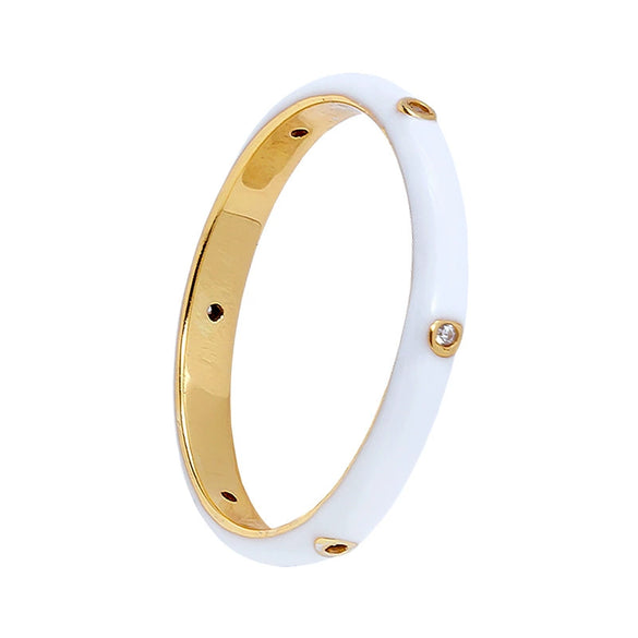 Wholesale Copper Fashionable Temperament Ring Women's Retro Geometric Epoxy Enamel Electroplated