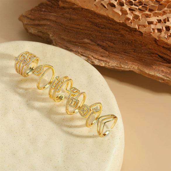 Wholesale Copper Fivepointed Star Design Electroplated Ring For Women
