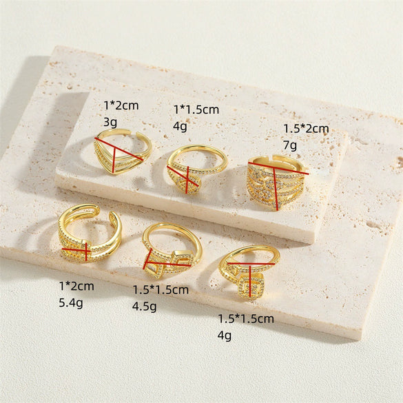 Wholesale Copper Fivepointed Star Design Electroplated Ring For Women