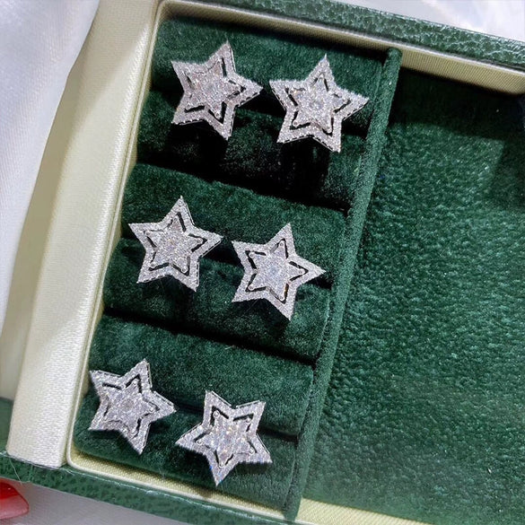 Wholesale Copper Fivepointed Star Earrings For Women