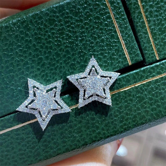 Wholesale Copper Fivepointed Star Earrings For Women