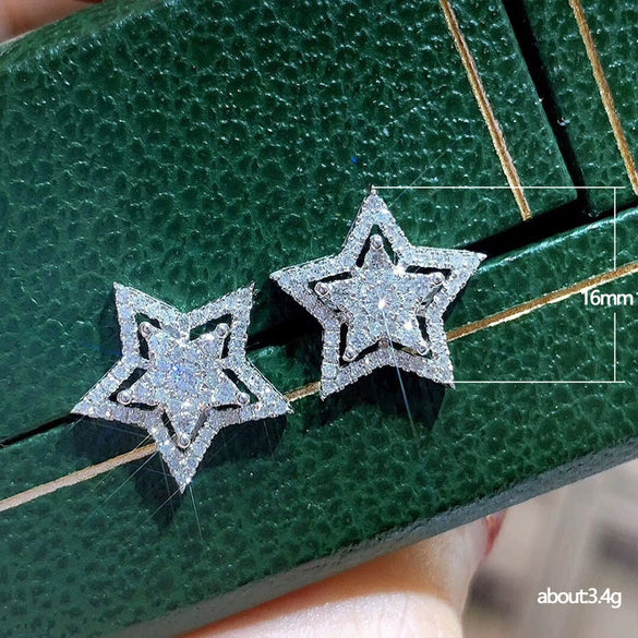 Wholesale Copper Fivepointed Star Earrings For Women