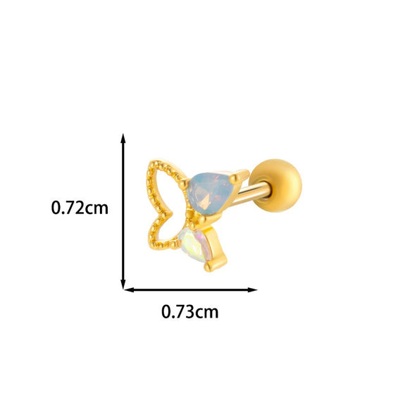 Wholesale Copper Flower Bow Heart Cartilage Puncture Ear Bone Nail For Women Fashion Style