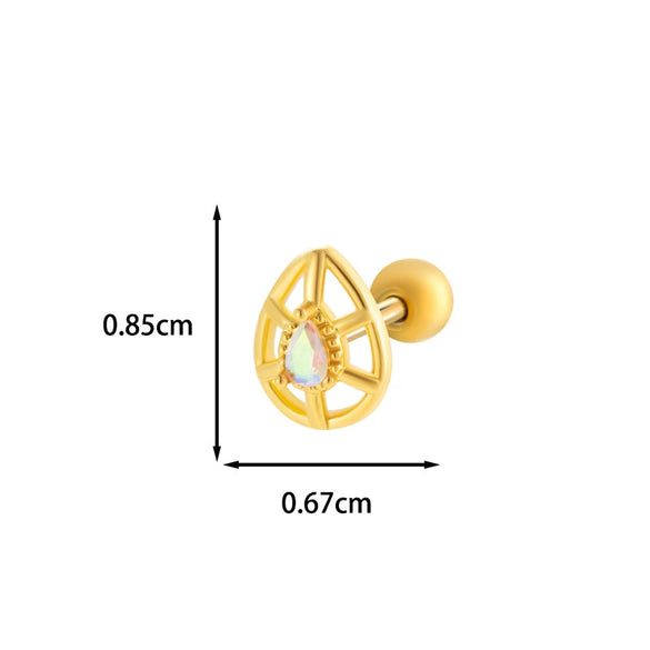Wholesale Copper Flower Bow Heart Cartilage Puncture Ear Bone Nail For Women Fashion Style