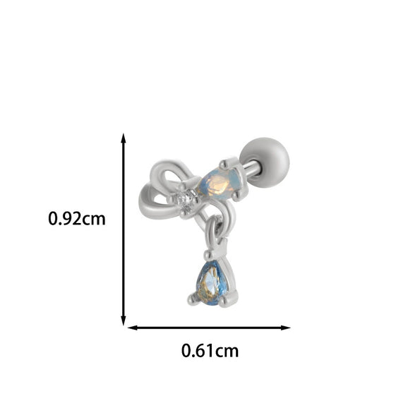 Wholesale Copper Flower Bow Heart Cartilage Puncture Ear Bone Nail For Women Fashion Style