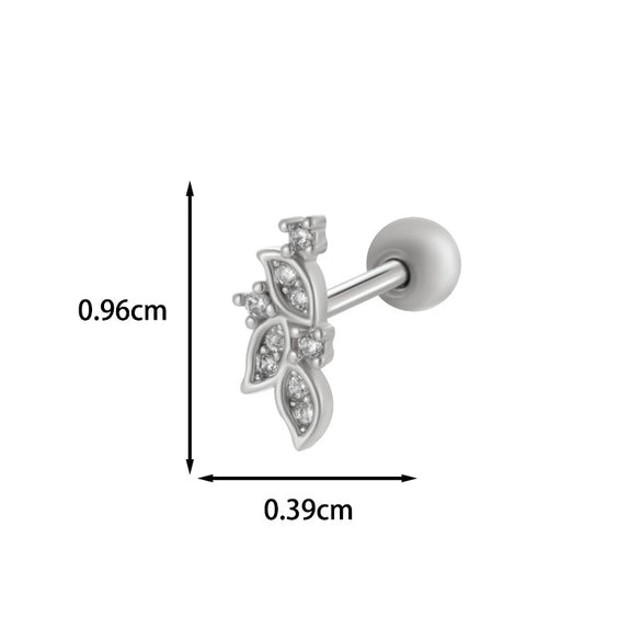 Wholesale Copper Flower Bow Heart Cartilage Puncture Ear Bone Nail For Women Fashion Style