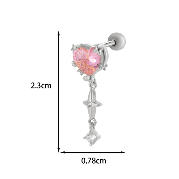 Wholesale Copper Flower Bow Heart Cartilage Puncture Ear Bone Nail For Women Fashion Style