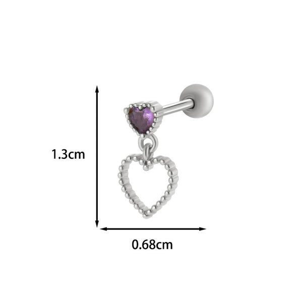 Wholesale Copper Flower Bow Heart Cartilage Puncture Ear Bone Nail For Women Fashion Style