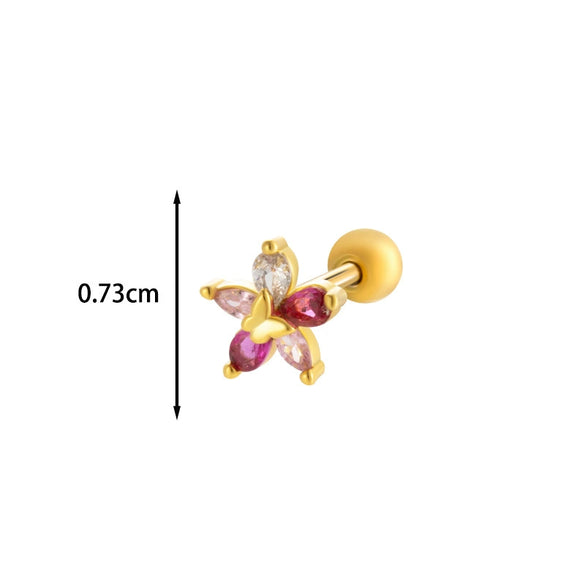 Wholesale Copper Flower Bow Heart Cartilage Puncture Ear Bone Nail For Women Fashion Style