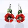 Wholesale Copper Flower Drop Glue Women's Earrings With Electroplating
