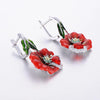 Wholesale Copper Flower Drop Glue Women's Earrings With Electroplating